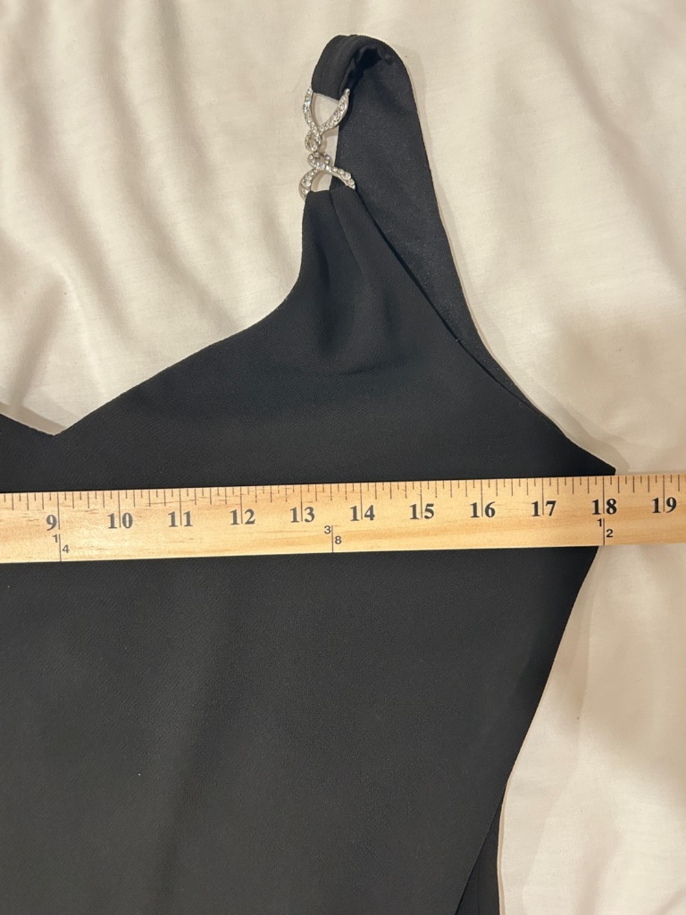 Vintage 90’s Deadstock NWTs Classic Black Slip Dress with Chain Strap Details - Picture 8 of 9